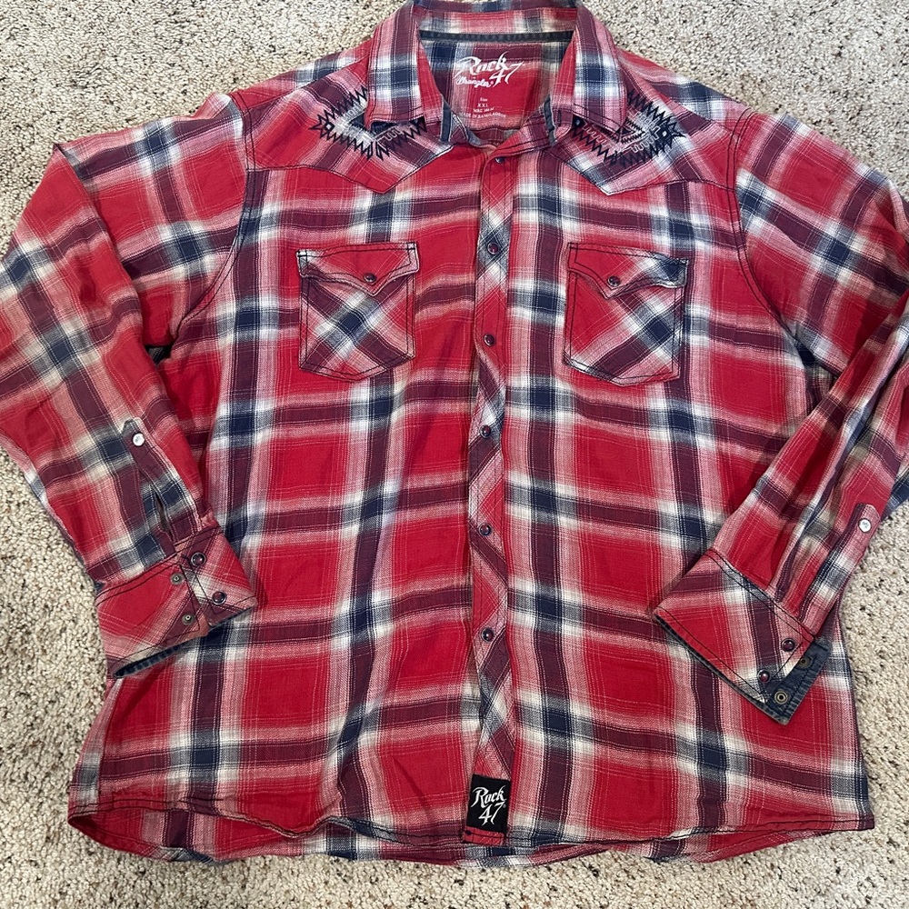 Men’s WRANGLER ROCK47 Button Up XXL